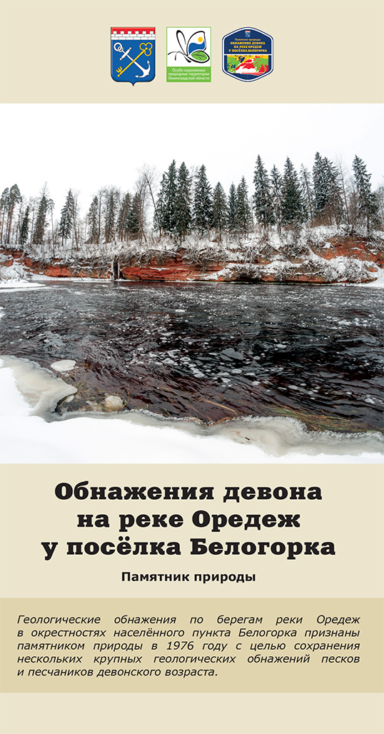 Обнажения девона на реке Оредеж у посёлка Белогорка